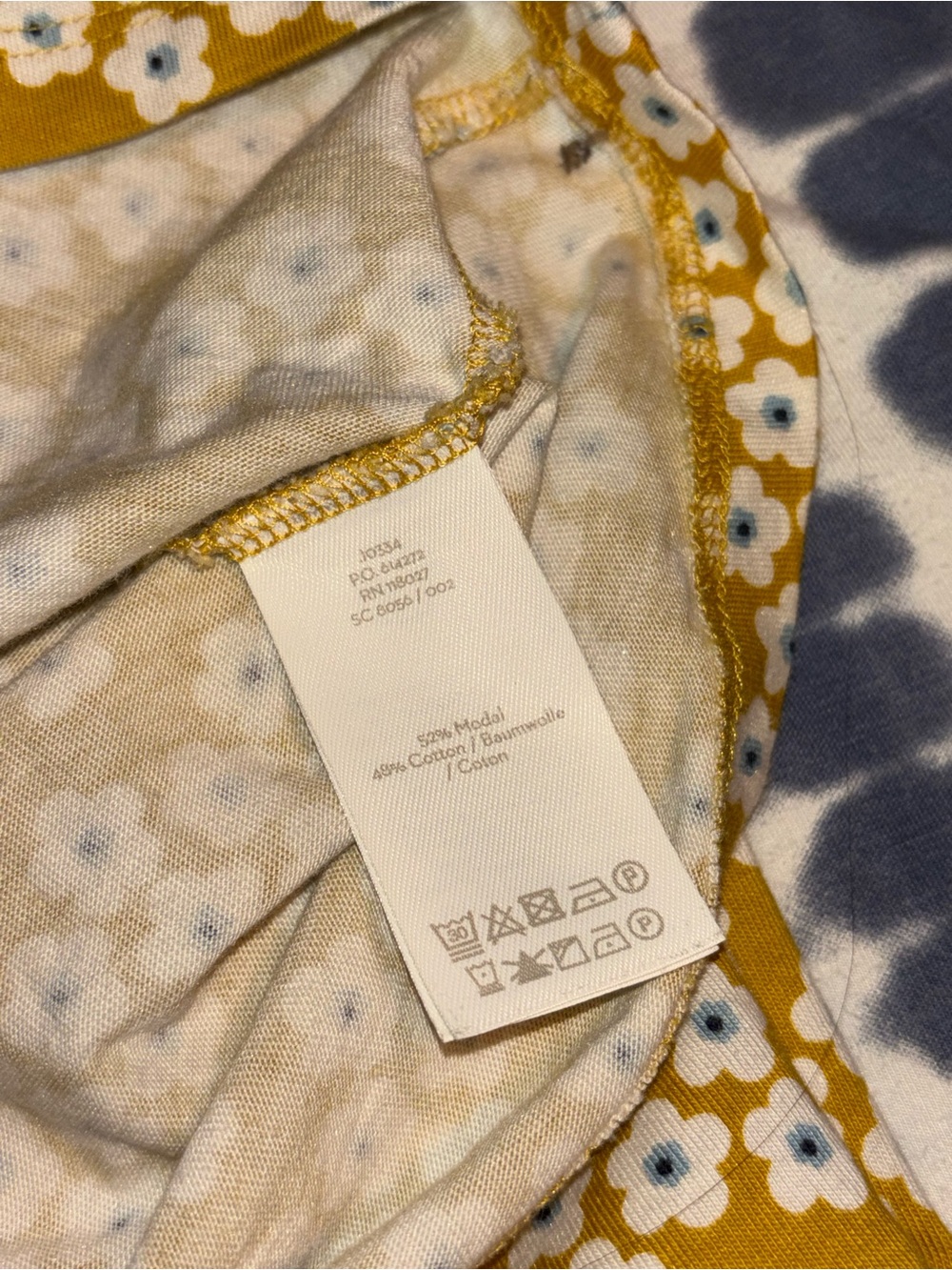 Boden Mustard Yellow Floral V-Neck Midi Dress size 8 modal blend - Picture 3 of 3